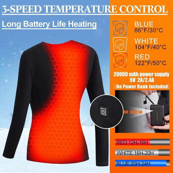 4 Pcs Women Heated Thermal Top Heating Scarf Beanie Hat 3191